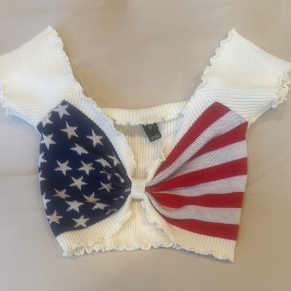 Patriotic Star and Stripe Crop Top